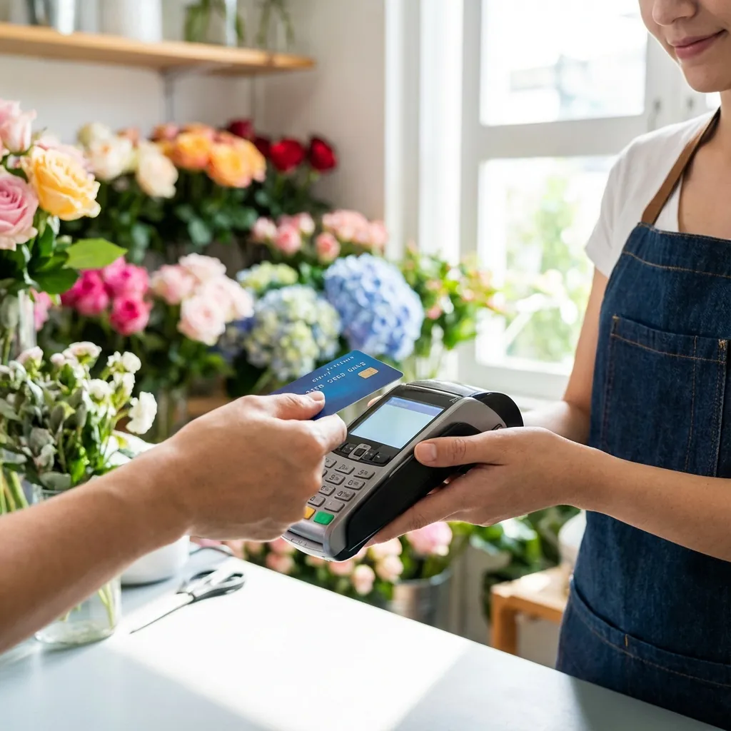 Florist accepting card payment